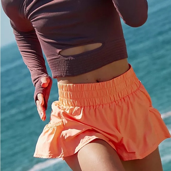 Get Your Flirt On Shorts by Free People Movement (Orange) - Picture 1 of 4